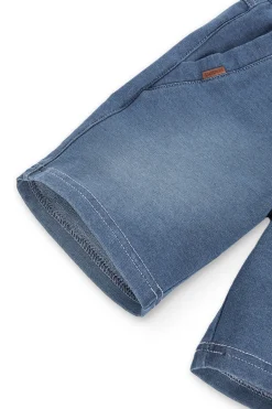 Short in felpa denim elasticizzato per ragazzo