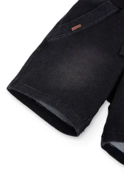 Short in felpa denim elasticizzato per ragazzo