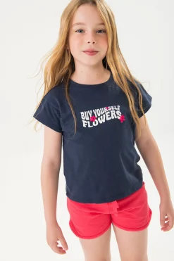 Short in felpa per bambina color fragola
