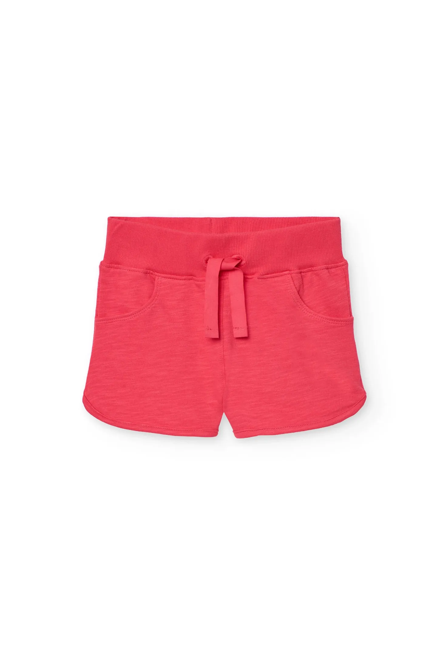 Short in felpa per bambina color fragola