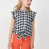 Short in maglia per bambina in colore rosso