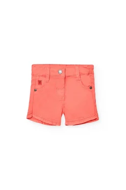 Short in maglia per bambina in colore rosso