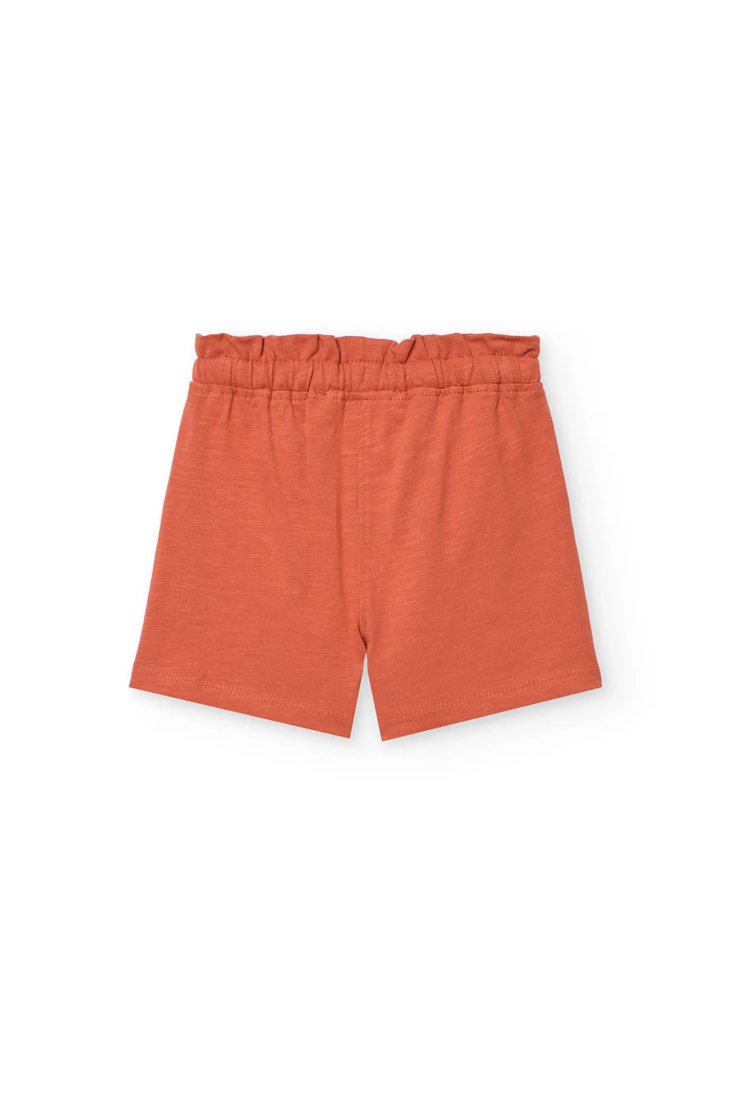 Short in maglia per bambina in colore arancione