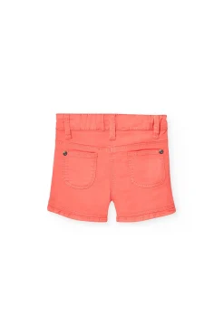 Short in maglia per bambina in colore rosso