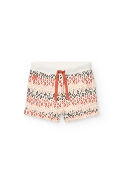 Short in maglia per neonata con stampa multicolore