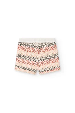 Short in maglia per neonata con stampa multicolore