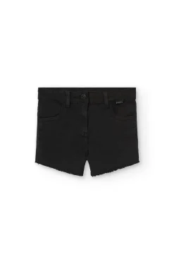 Short in sargia elastica per bambina di colore nero
