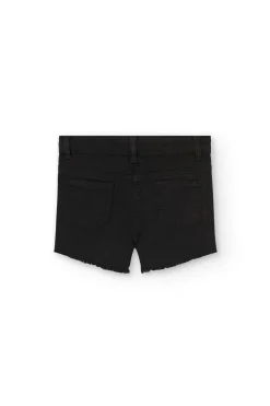 Short in sargia elastica per bambina di colore nero