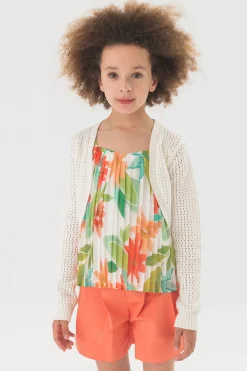 Shorts di raso da bambina di colore rosso