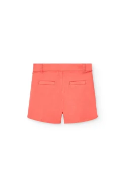 Shorts di raso da bambina di colore rosso