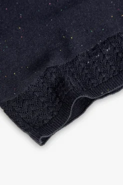 Top a maglia per bambina in colore blu marino.
