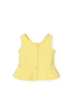 Top a maglia per neonata di colore giallo