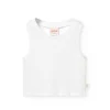 Top base in maglia per bambina di colore bianco