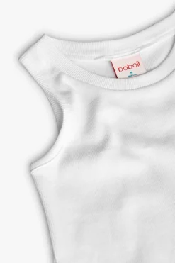 Top base in maglia per bambina di colore bianco