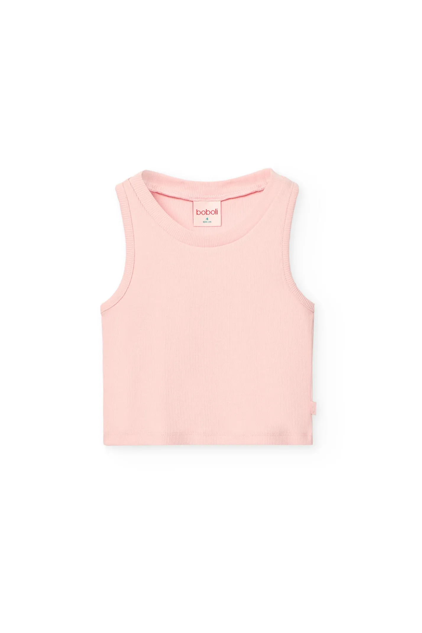 Top basic di maglia per bambina in colore rosa