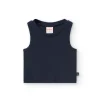 Top basic di maglia per bambina in colore blu navy.