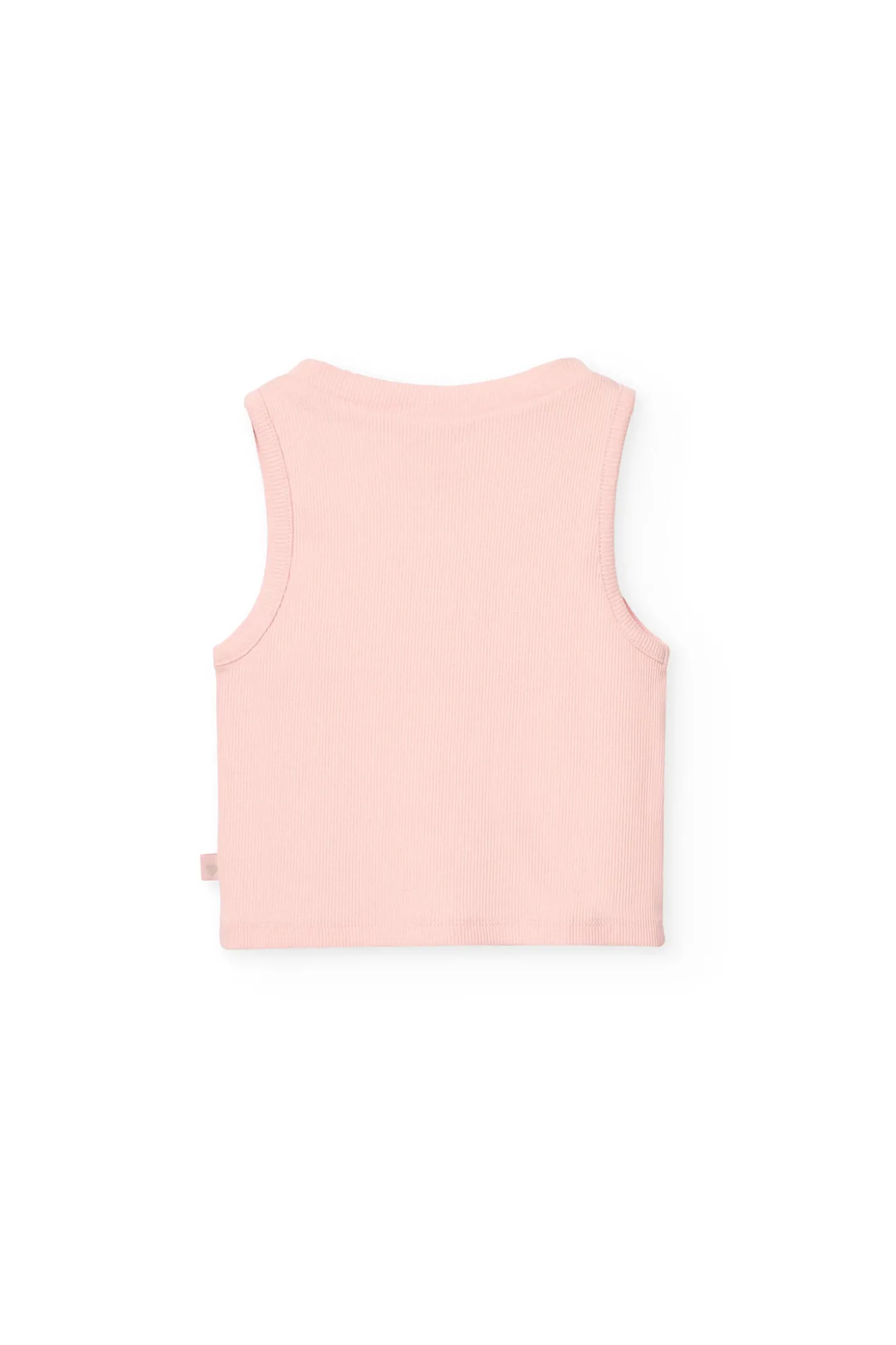 Top basic di maglia per bambina in colore rosa