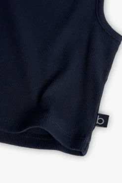 Top basic di maglia per bambina in colore blu navy.