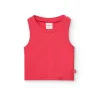 Top basic in maglia per bambina colore fragola