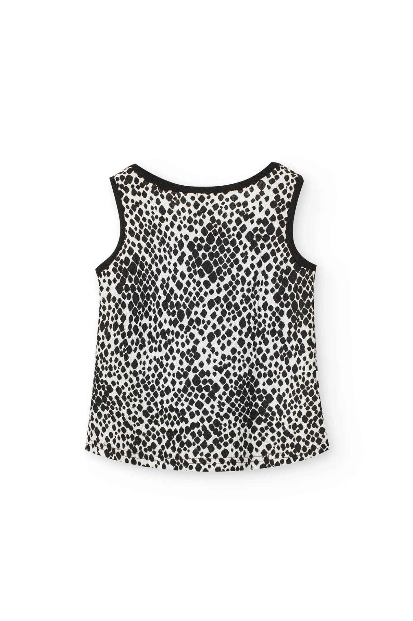 Top in crêpe per bambina con stampa in nero e bianco.