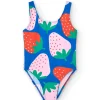 Trikini in poliammide per bambina con stampa di fragole