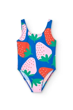 Trikini in poliammide per bambina con stampa di fragole
