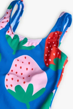 Trikini in poliammide per bambina con stampa di fragole