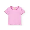 T-shirt basic di maglia per neonata in rosa