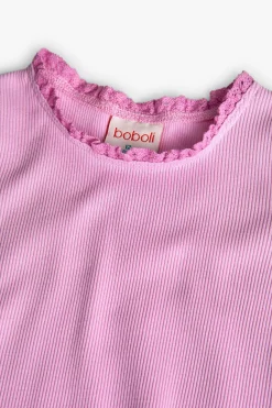 T-shirt basic di maglia per neonata in rosa