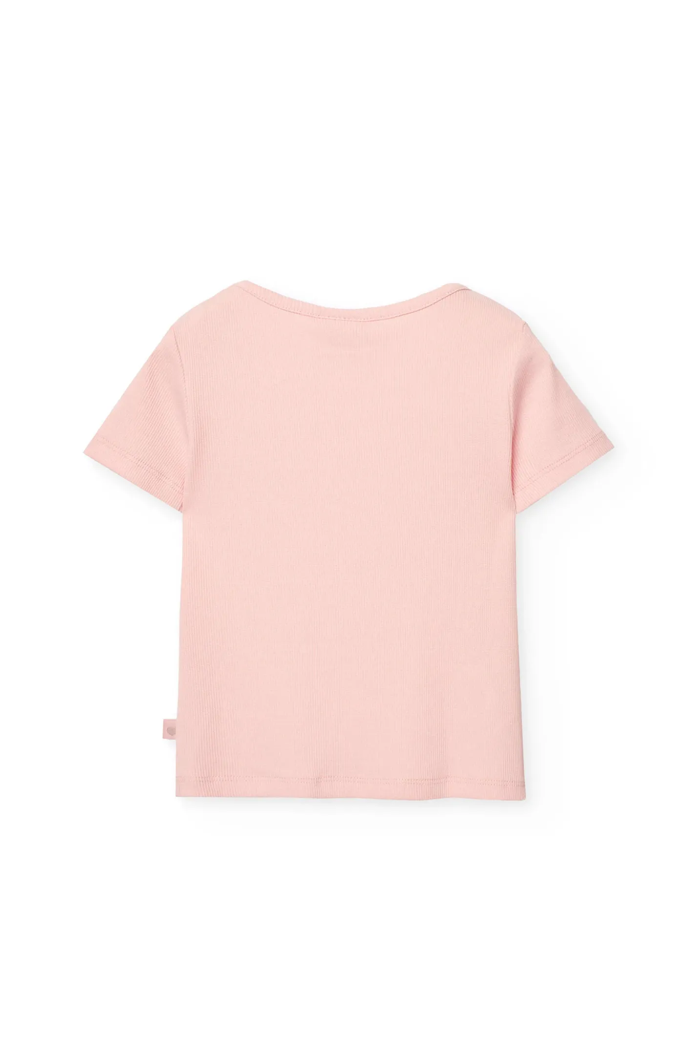 T-shirt basica in maglia per bambina di colore rosa