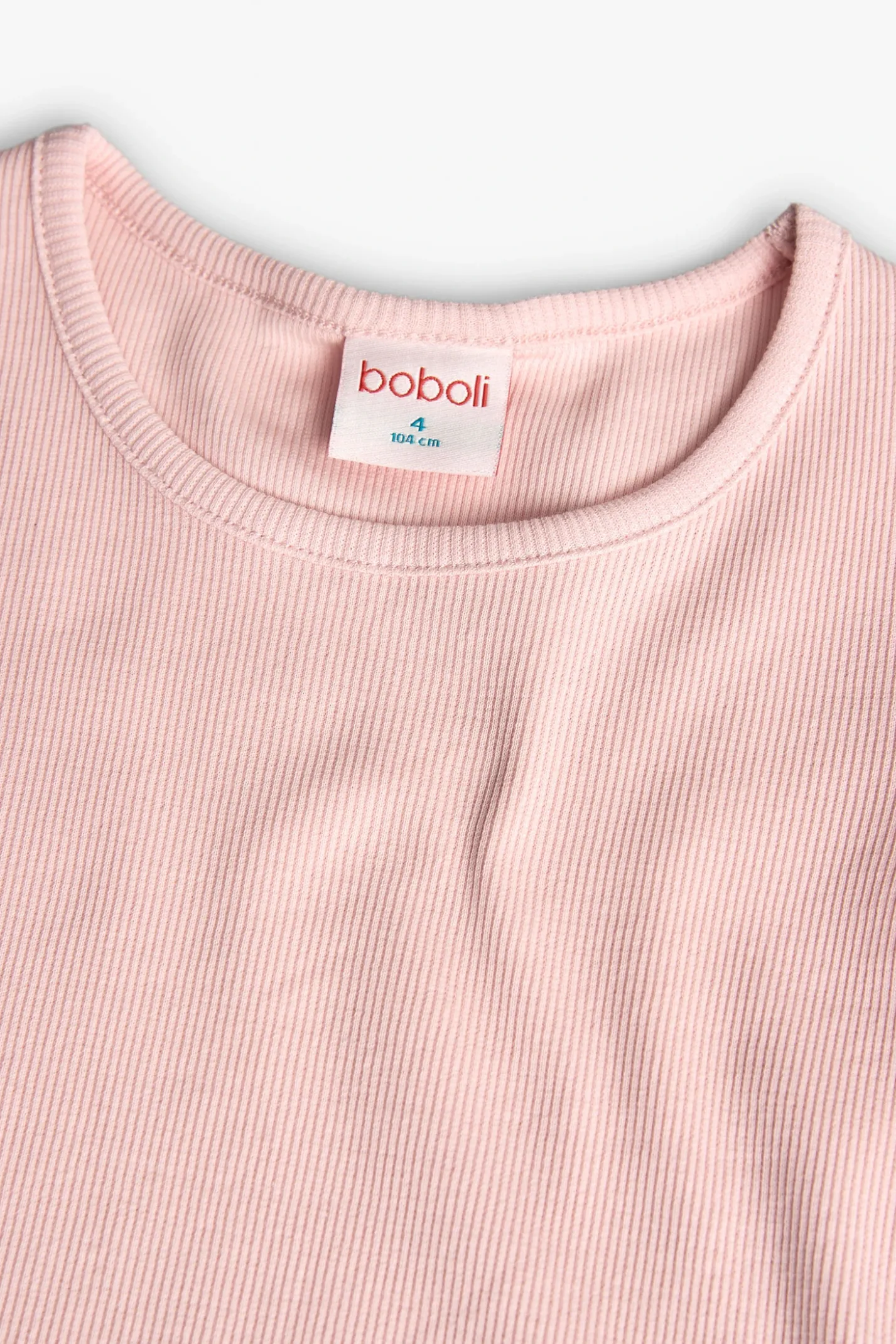 T-shirt basica in maglia per bambina di colore rosa