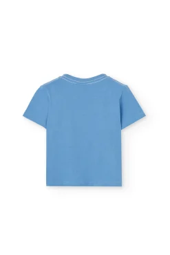 T-shirt in maglia per bambino in colore azzurro.
