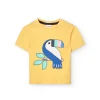 T-shirt in maglia per neonato in giallo con stampa di tucano