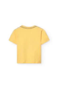 T-shirt in maglia per neonato in giallo con stampa di tucano