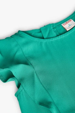 Tuta in crêpe per bambina di colore verde