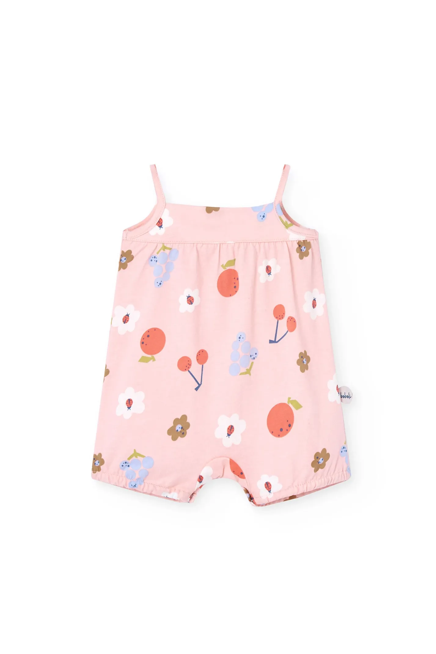 Tutina in maglia per neonata con stampa floreale in rosa.