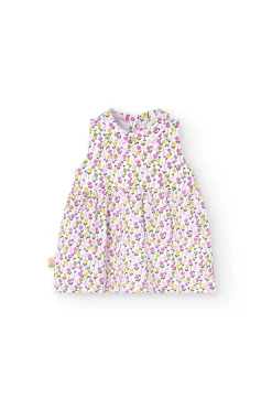 Vestitino in maglia per bambina con stampa floreale