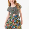 Vestito a maglia per bambina con stampa floreale