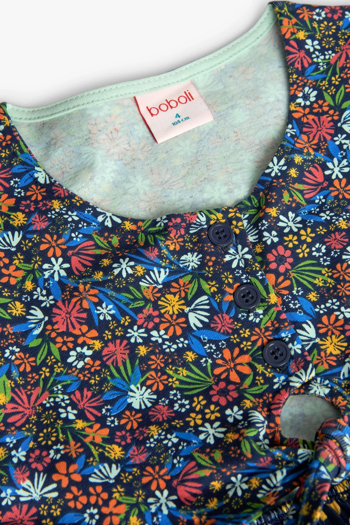 Vestito a maglia per bambina con stampa floreale