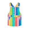 Vestito a maglia per neonata con stampa a righe in colori multicolori