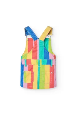 Vestito a maglia per neonata con stampa a righe in colori multicolori