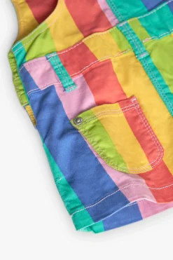 Vestito a maglia per neonata con stampa a righe in colori multicolori