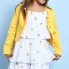 Vestito di bambula per bambina con design floreale in colore bianco
