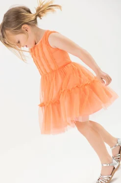 Vestito di tulle per bambina in colore arancione