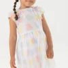 Vestito di tulle per bambina con stampa di cuori