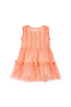Vestito di tulle per bambina in colore arancione
