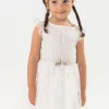 Vestito di tulle per neonata con motivo a pois di colore bianco