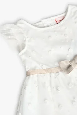 Vestito di tulle per neonata con motivo a pois di colore bianco