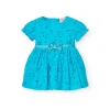 Vestito in batista per neonata ricamato in colore blu.
