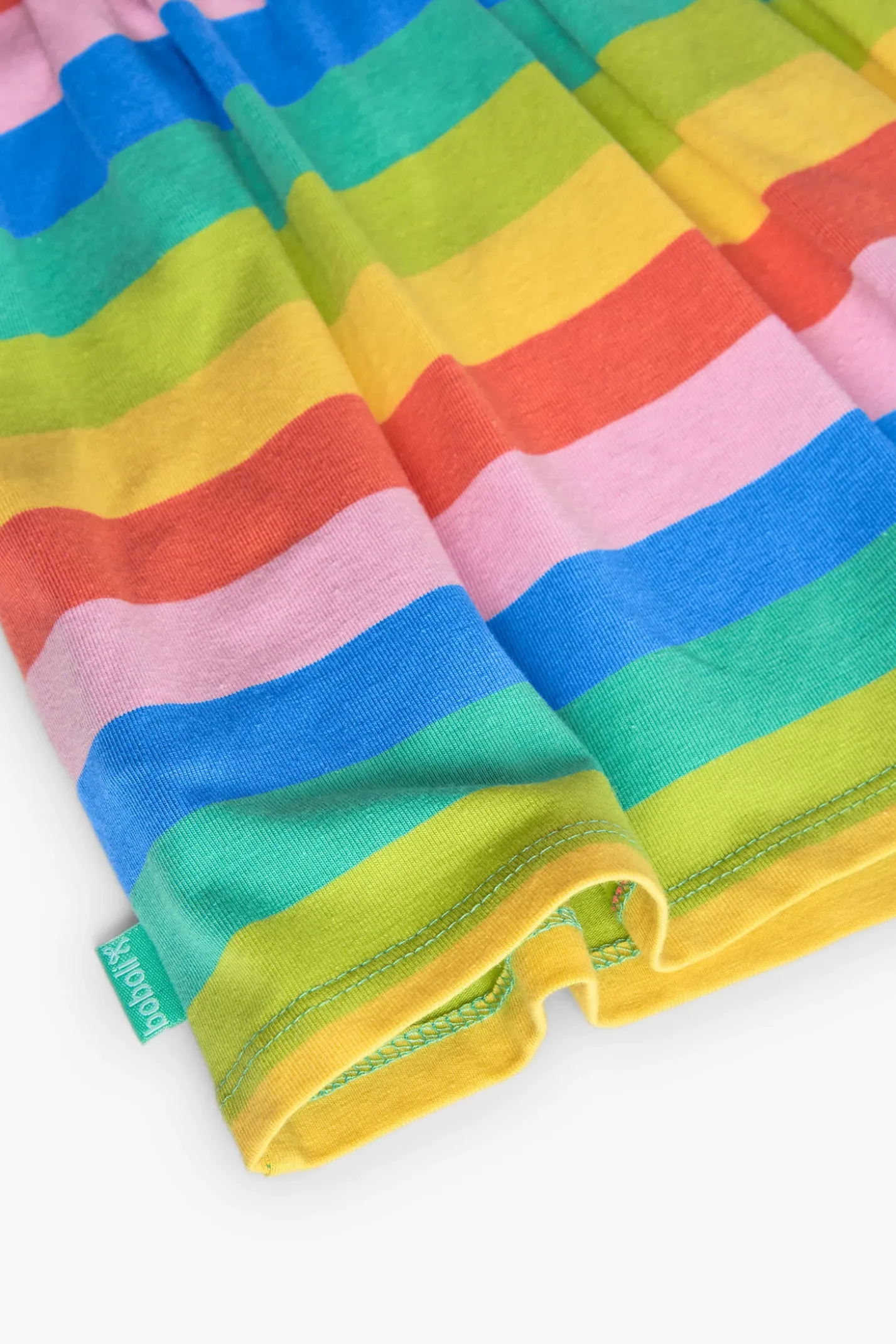 Vestito in maglia per bambina con stampa a righe multicolore